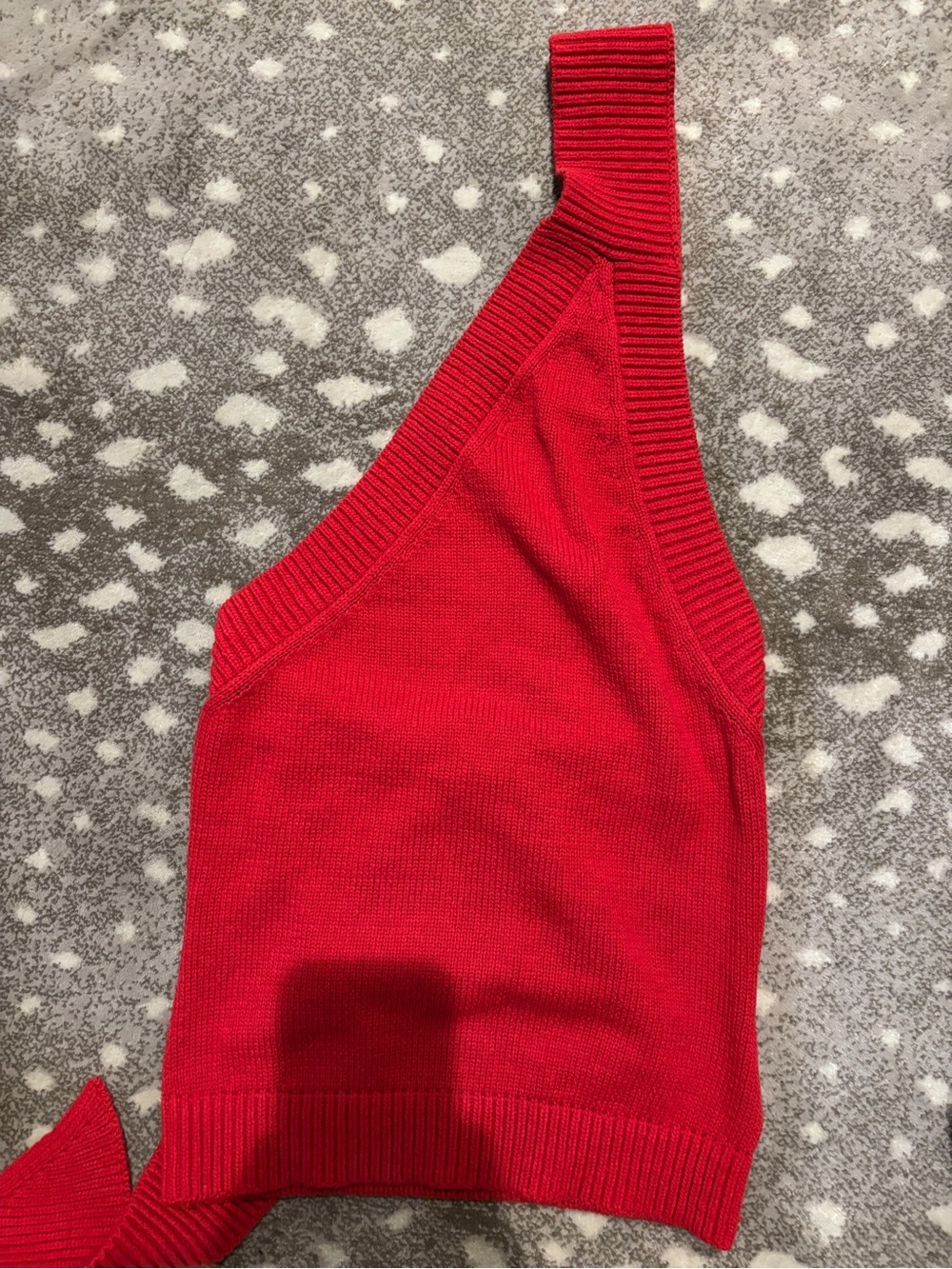 Reformation Vibrant Red Ribbed One-Shoulder Tank